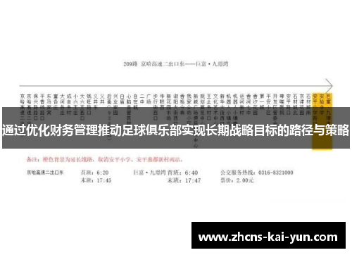 通过优化财务管理推动足球俱乐部实现长期战略目标的路径与策略