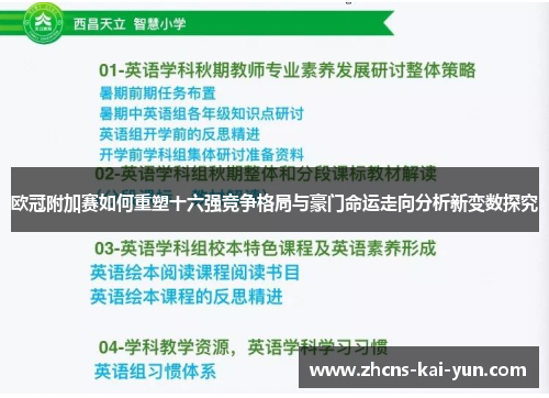 欧冠附加赛如何重塑十六强竞争格局与豪门命运走向分析新变数探究 欧冠附加赛如何重塑十六强竞争格局与豪门命运走向分析新变数探究